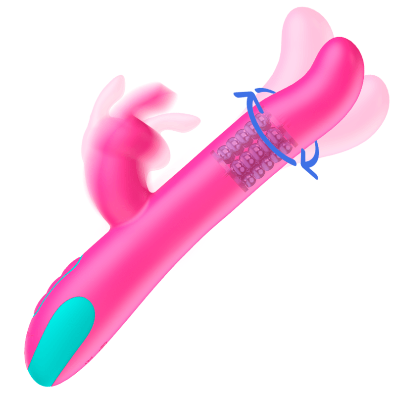 HAPPY LOKY - PLUTO RABBIT VIBRATOR & ROTATOR COMPATIBLE CON WATCHME WIRELESS TECHNOLOGY - Optelum