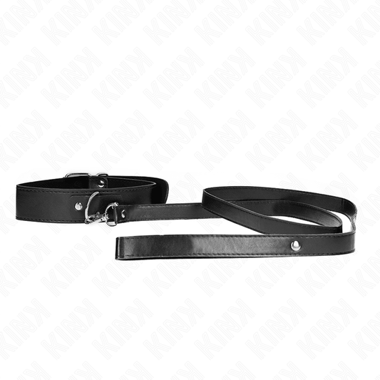 KINK - COLLAR CON CORREA 116 CM FINO NEGRO AJUSTABLE 32-50 CM X 8 CM - Optelum